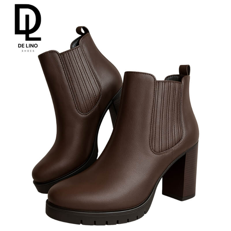 Botín FAYUN Sintético para Mujer | Tacón de 8.5 cm, Resortes Decorativos y Ajuste Cómodo | Estilo Casual y Formal | Calzado de Lino