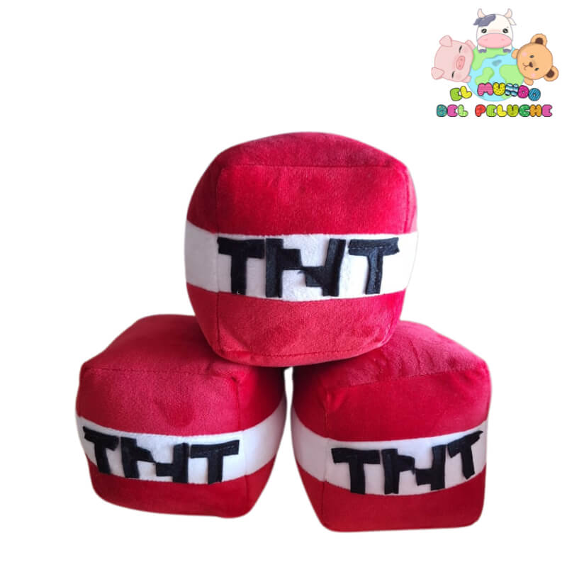 Peluche Bomba TNT Minecraft | Estilo Pixelado Gamer | 13x13 cm | El Mundo del Peluche