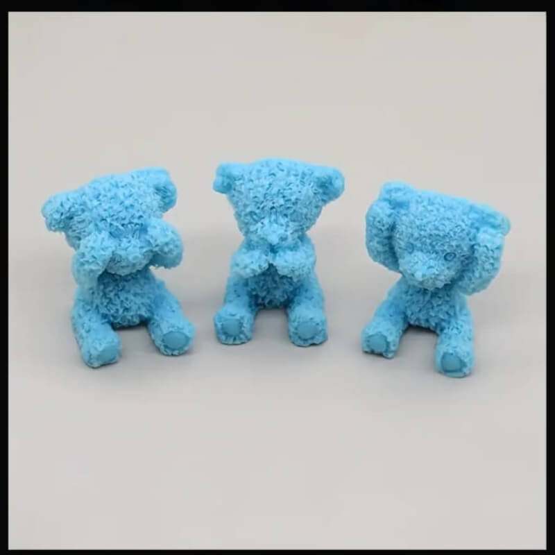 Combo molde de silicona de 3 modelos de varios ositos, para uso en yeso, jabón, cemento, chocolate. (precio conjunto)