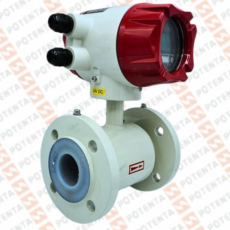 Flujo electromagnético 8-40m3/h, 0.5%, 24v 4-20ma/pul/rs485 b/ansi150 acero/pfa/316l, DN50, Supmea
