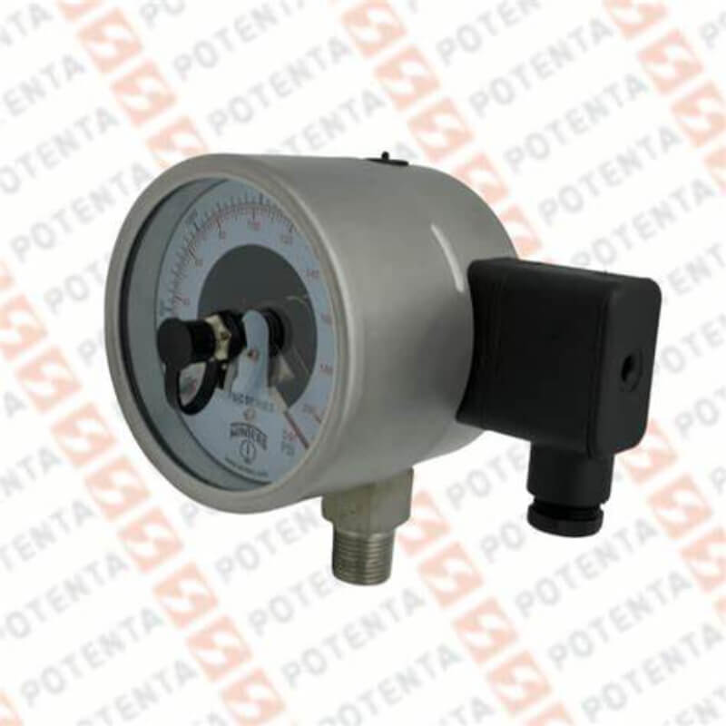Manometro PEC, dial 4, 0-200psi/bar 1%, Contactos 2spdt, 1/2npt inf, ss/ss, ip65, Winters