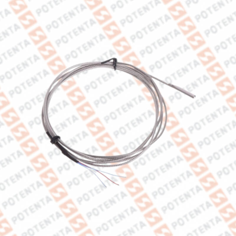 Rtd PT100-3h PL02, cartucho, b=3/16x2plg, -200-200c, cable malla ss 2m, Pyromation