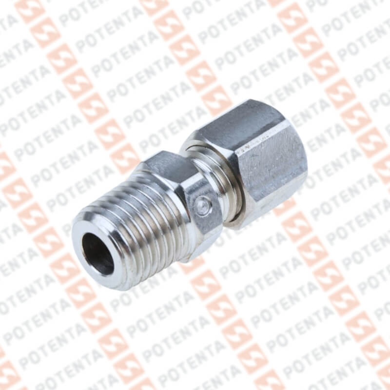 Acople compresion para diametro 3/16, rosca 1/8npt macho, SS316, Pyromation