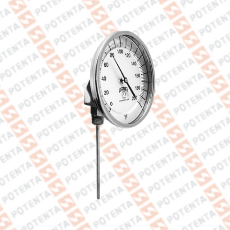 Termometro TBM, dial 4, 0-150°C 1%, b=1/4x4plg, Con=1/2npt ajustable, SS, Winters