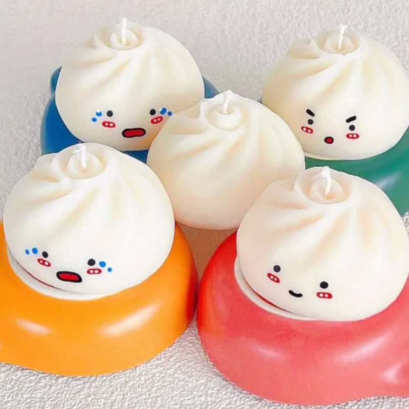 Molde de silicona de forma de bollo redondo para uso en Velas, jabones, yeso, chocolate, resina.