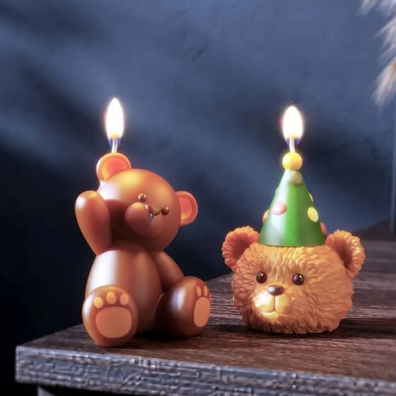 Molde de silicona de Oso con la mano levantada para uso en Velas, jabones, yeso, chocolate, resina.