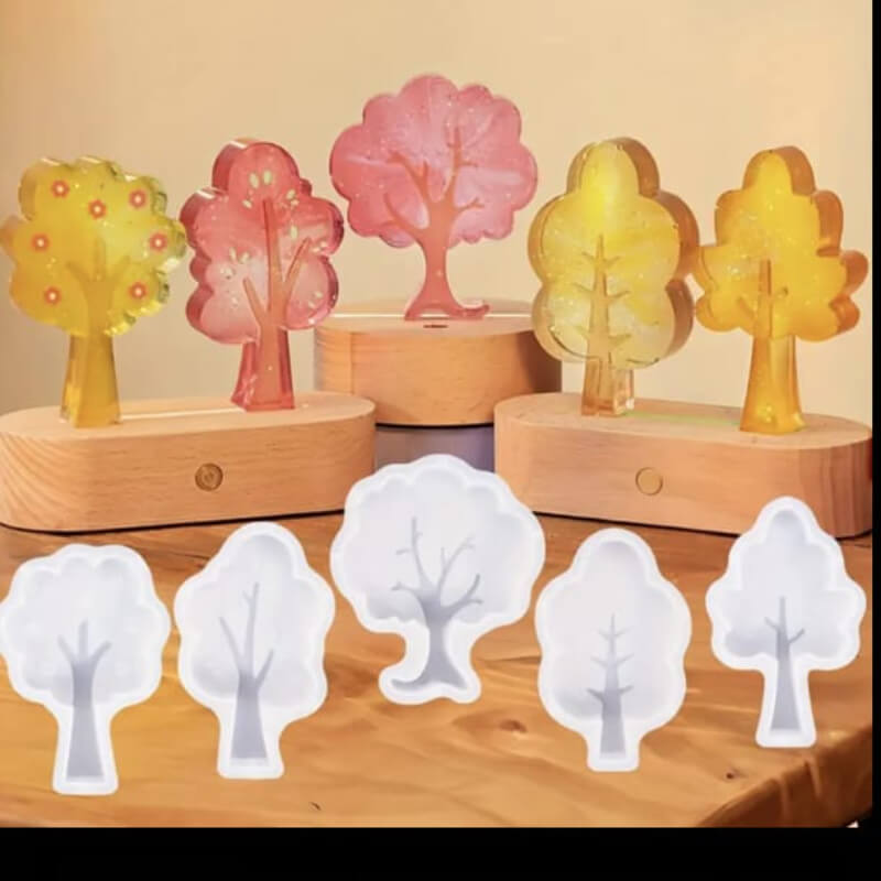 Moldes de silicona de Árboles variado elaborado en silicona para uso en chocolate, resina, Velas, (valores unitarios en la descripción)