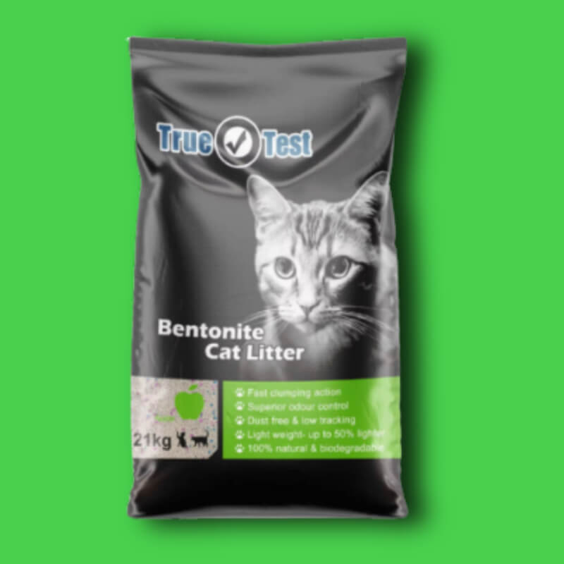 Arena para gatos True Test 21kg Manzana Verde