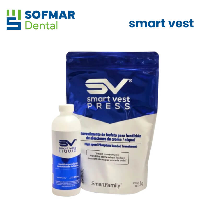 Smart Vest Press Investimento 1Kg con Líquido 250ml – Alta Precisión y Fluidez para Inyección y Prensado | Depósito Dental Sofmar