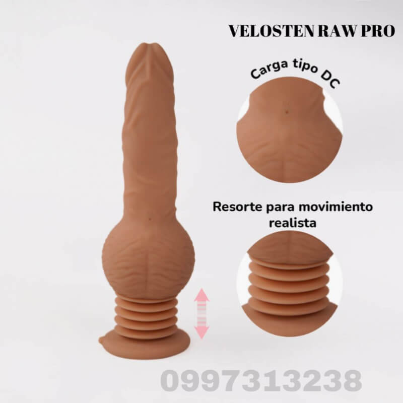 Velosten Raw Pro: Vibrador Realista con Empuje y Vibración para Placer Intenso
