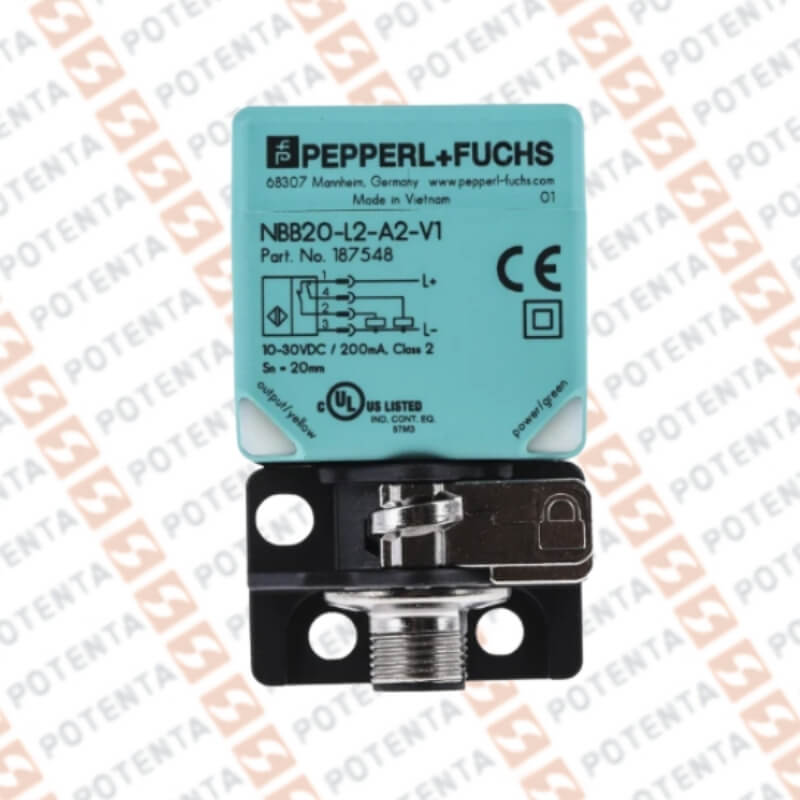 Sensor Inductivo, Rectangular 40x40x67mm plas, 20mm Ras, 10-30vdc, Pnp/no/nc, Con=m12-4p 69k, P+F