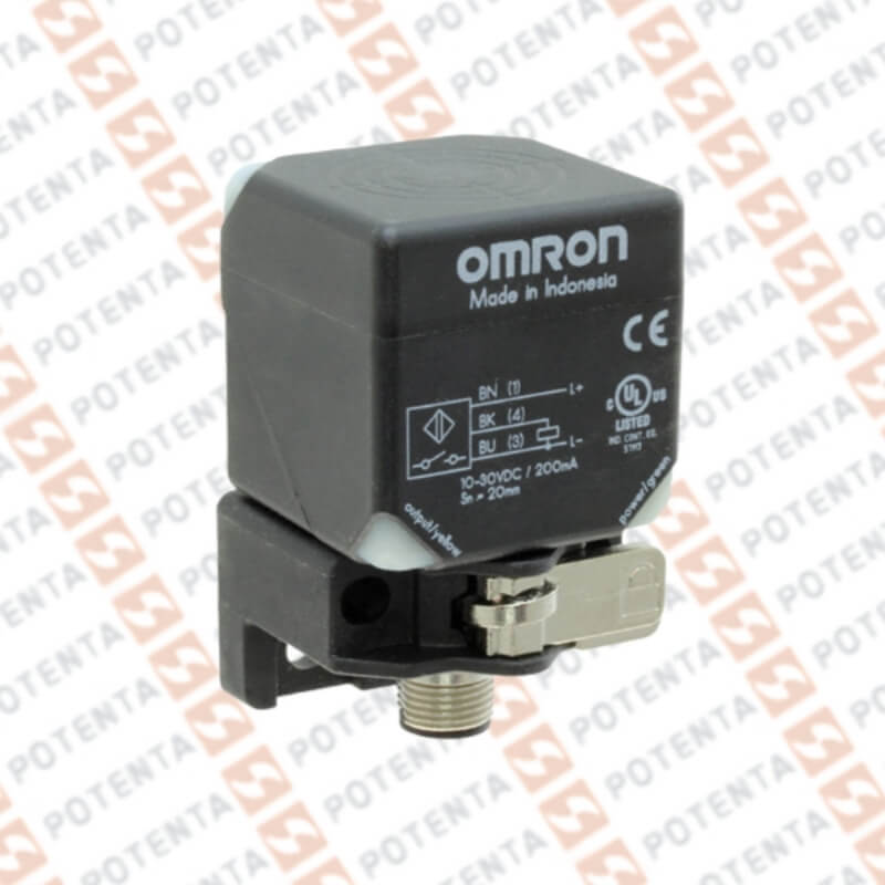 Sensor Inductivo, Rectangular 40x40x67mm plas, 20mm Ras, 10-30Vdc, Pnp/no-nc, Con=m12-4p, Omron