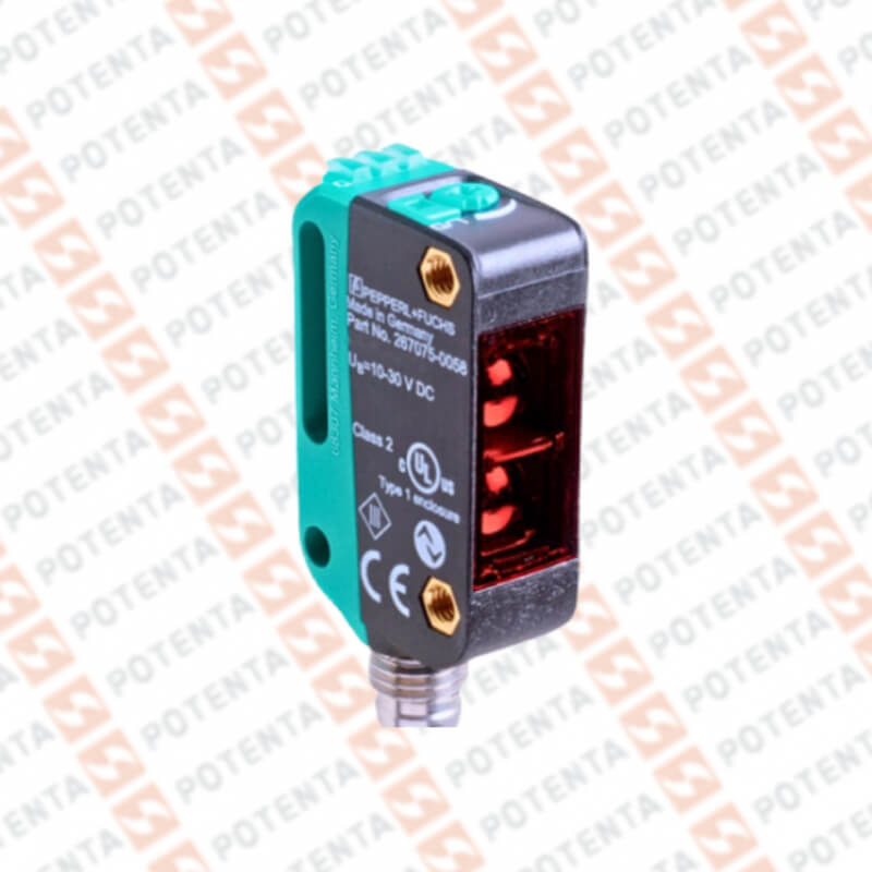 Sensor foto difuso rectangular, sup/fon, inox, 350mm, 10-30vdc, 2push-pull iolink, Con=m8-4p, P+F