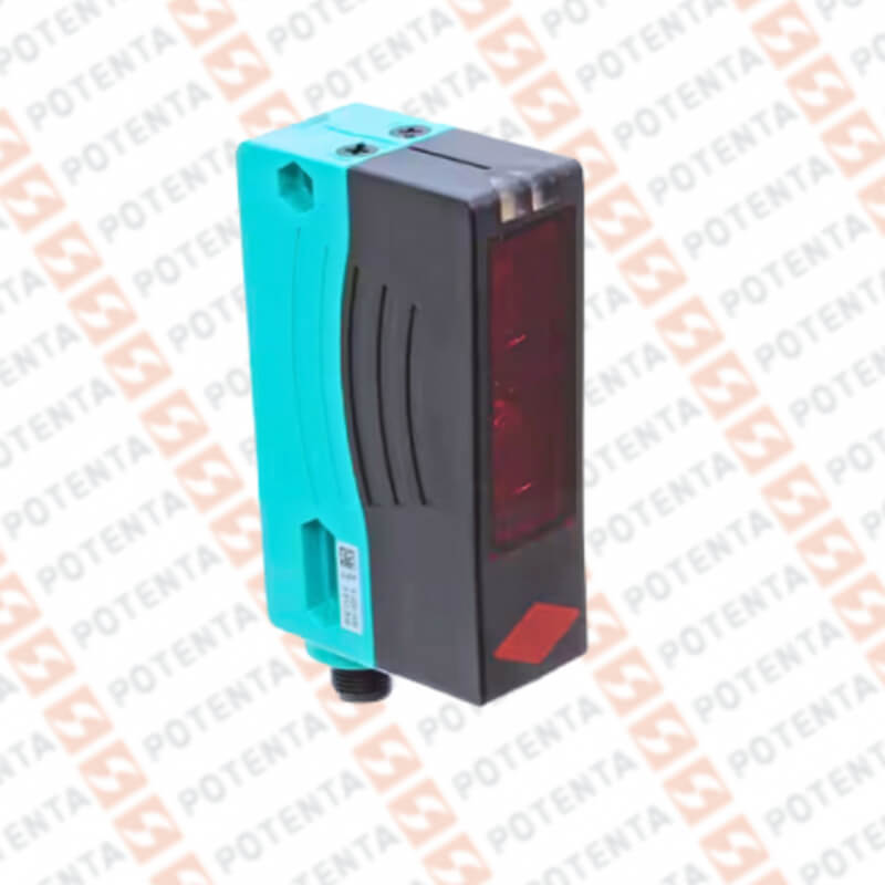 Sensor foto difuso Rectangular, sup/fon, 2m, 10-30Vdc, Push-pull, Con=m12-4p, ip67, P+F