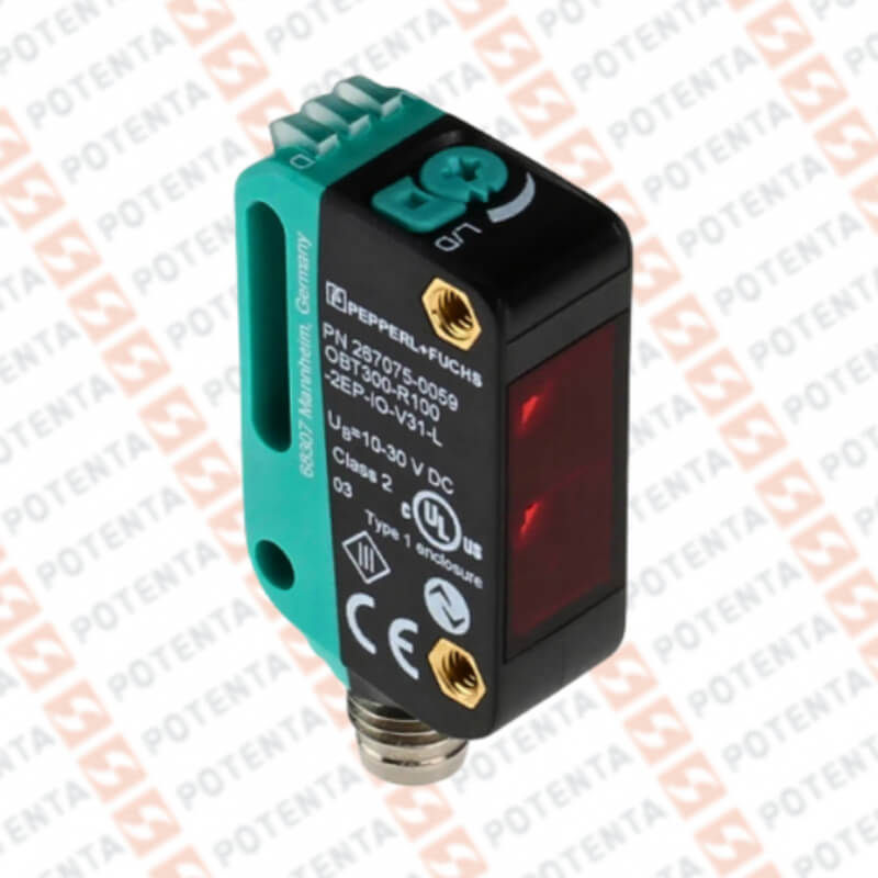 Sensor foto difuso rectangular, 300mm laser sf, 10-30vdc, 2push-pull iolink, Con=m8-4p, ip69k P+F