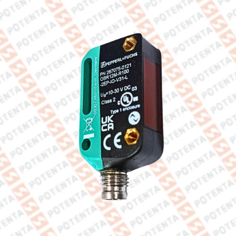 Sensor foto reflex rectangular, 12m laser, 10-30Vdc, 2push-pull iolink, Con=m8-4p, ip69k, P+F