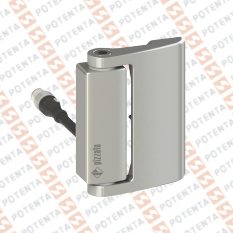Interruptor bisagra seguridad, actuador derecha, 250Vac, no+2nc cab=20cm m12-8p lateral Pizzato