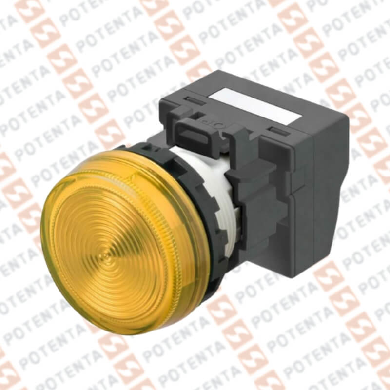 Luz piloto M22N, led amarilla 24Vdc/Vac, d=22mm, plástico, Omron