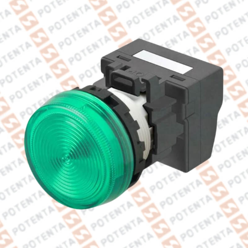 Luz piloto M22N, led verde, led 230vac, d=22mm, plástico, Omron