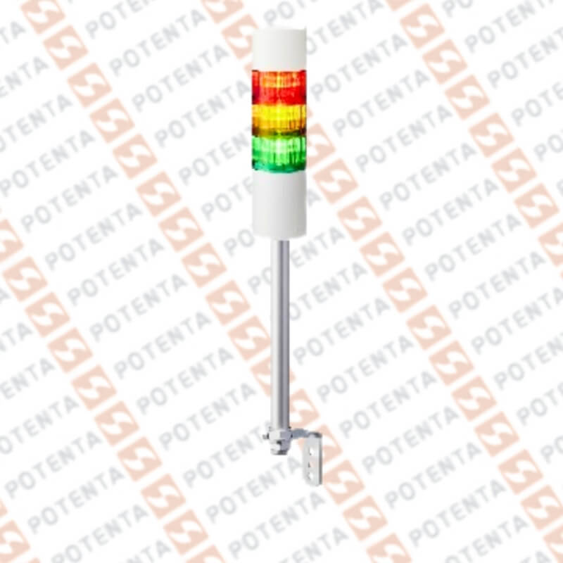 Torre luz LR6, 24Vdc, 3 colores led verde/rojo/amarillo 60mm, sonido Cable, Patlite