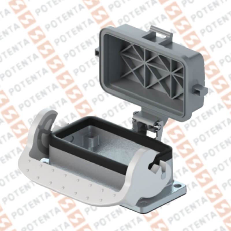 Base S6 abierta metal con tapa, 1n-sujecion ip54, Wieland