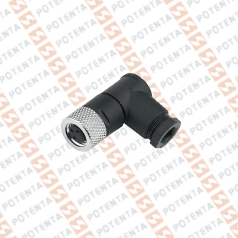Conector armable hembra, m8-4p codo, ip67, P+F