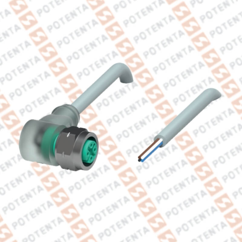 Cable Conector hembra, 5m, m12-4p codo, pur, ip67, P+F