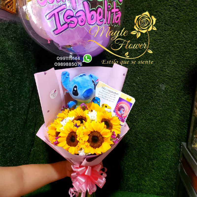 Buchon Pequeño de Girasol con Stich
