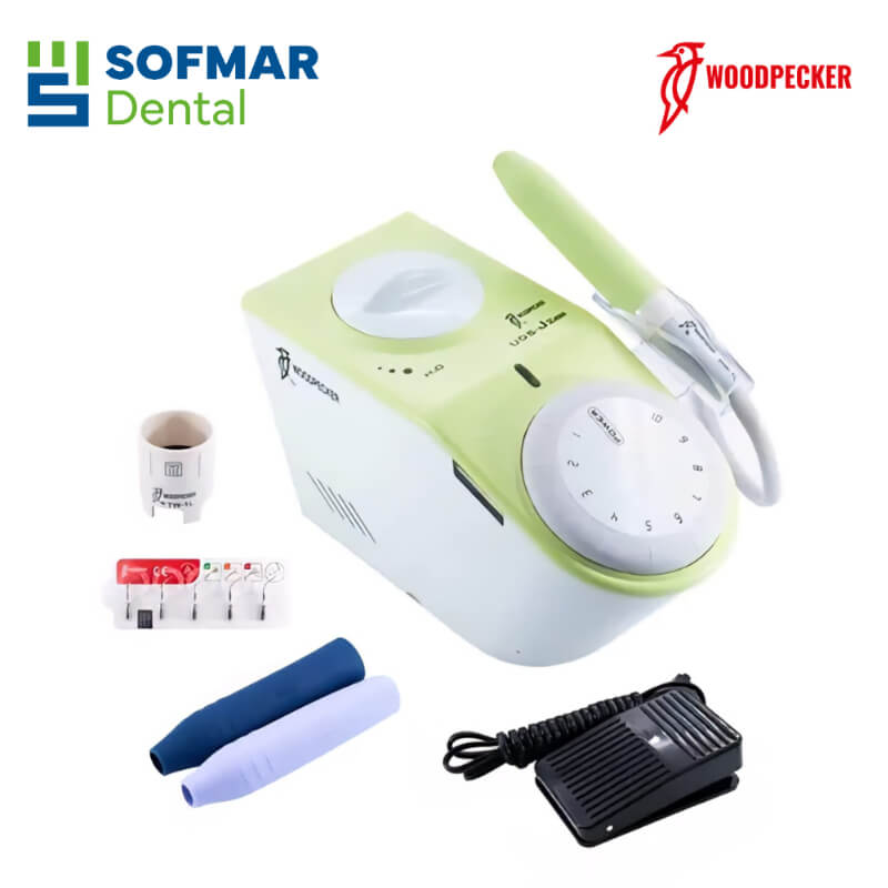 Cavitron Escariador Ultrasónico Woodpecker J2 LED + Sistema de Agua AT | Precisión, Luz y Potencia | Depósito Dental Sofmar