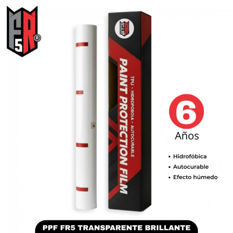 PPF FR5 Transparente Brillante V6 por Metro – 6 Años | Película Hidrofóbica Autocurable con Efecto Húmedo – Distribuidora Fer&Ren