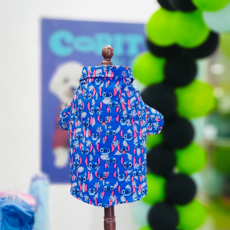 CAMISA DE STITCH AZUL M/L