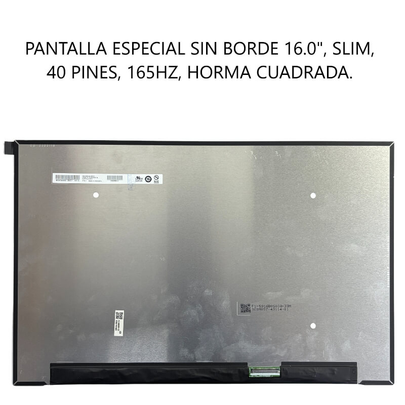 PANTALLA ESPECIAL SIN BORDE 16.0 SLIM 40P QHD 165HZ CUADRADA