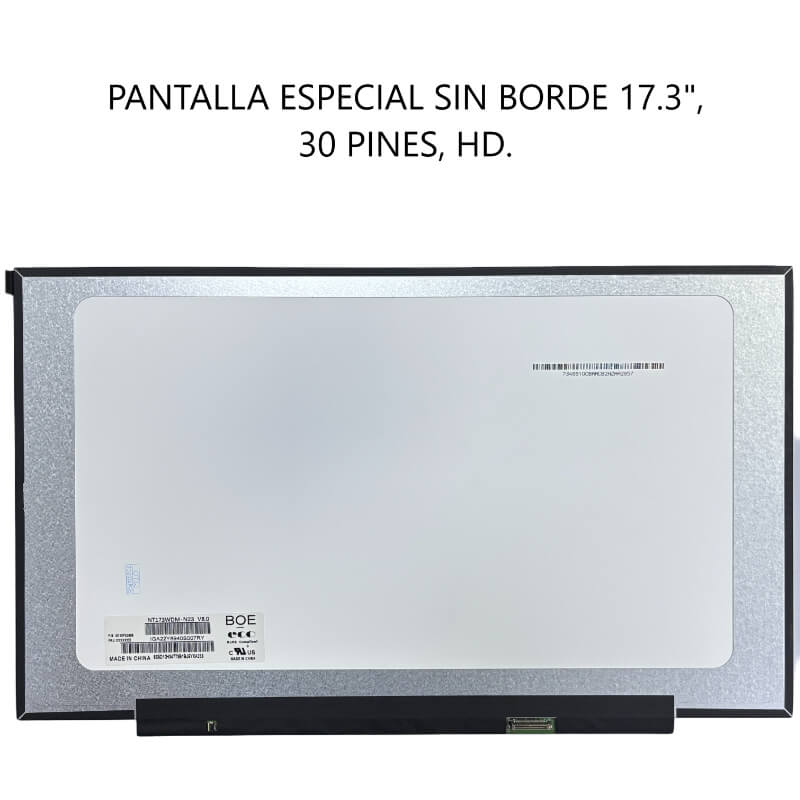 PANTALLA ESPECIAL SIN BORDE 17.3 30 PINES HD