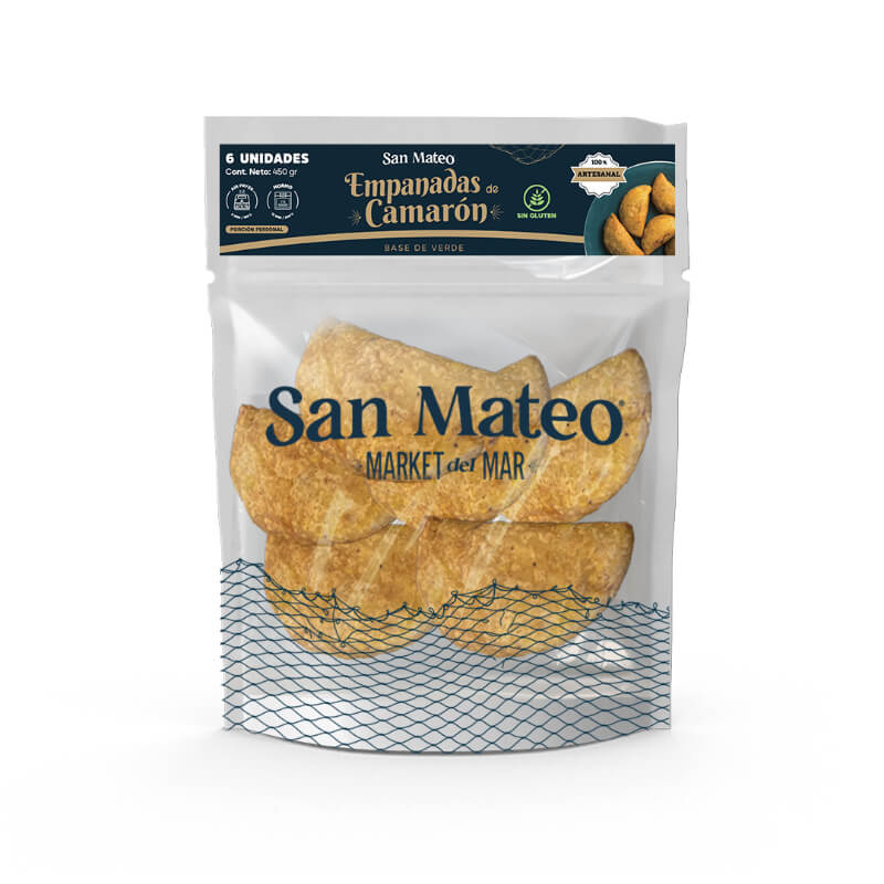 Empanadas de verde rellenas de camarón