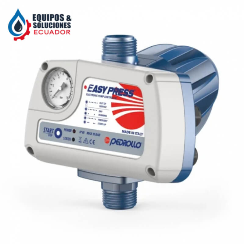 Regulador Electrónico 2HP EASYPRESS 2-M 230V 1.5 Bar con Manómetro 16 AMP Pedrollo | Equipos & Soluciones Ecuador