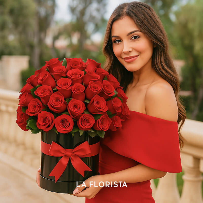 Amor Infinito en Caja: Rosas Rojas de Lujo en Ibarra