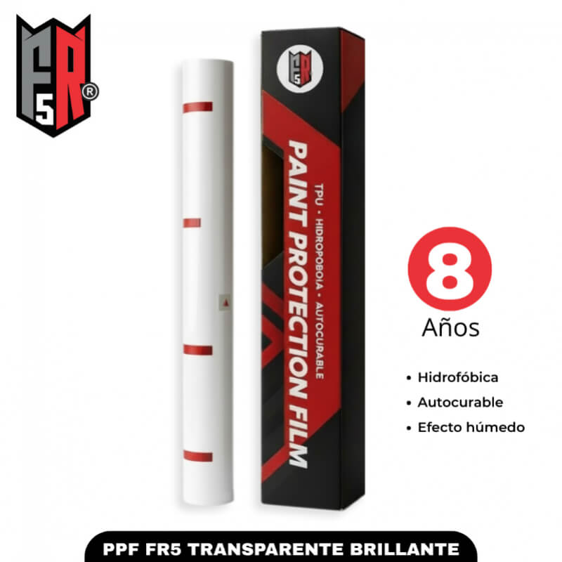 PPF FR5 Transparente Brillante V8 Rollo 15 m | Gloss premium, TPU 8.1 mil, duración 8 años | Distribuidora FerRen