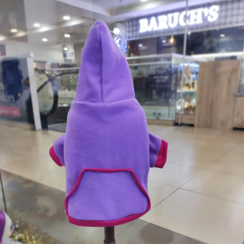 HOODIE LILA CON FUCSIA PARA PERRITOS Y GATITOS UNISEX EN TALLAS XXXS/XXS