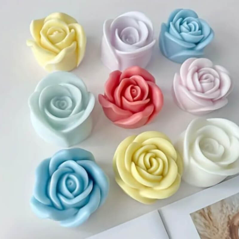 Combo de moldes de silicona con diseño de Rosas para uso en Velas, jabón, yeso, chocolate, resina.