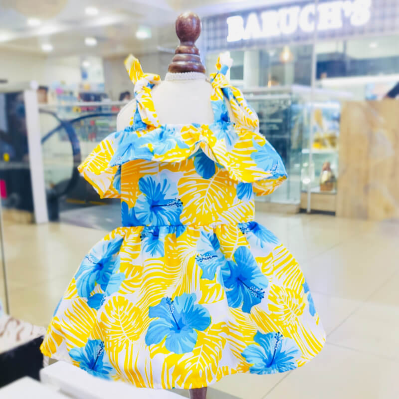 VESTIDO AMARILLO PLAYERO PARA PERRITAS Y GATITAS TALLAS XS/S