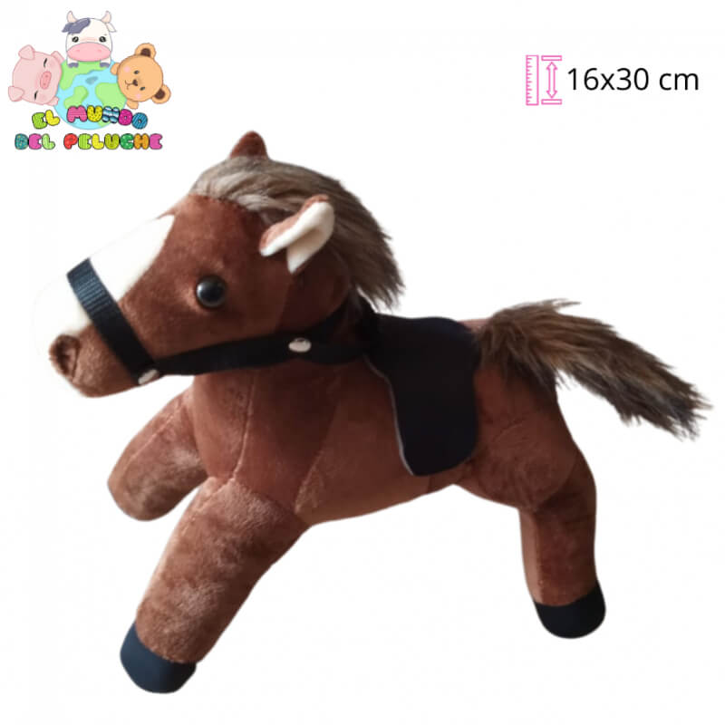 Peluche Caballo con Silla | Diseño Clásico Infantil | 16 x 30 cm | El Mundo del Peluche