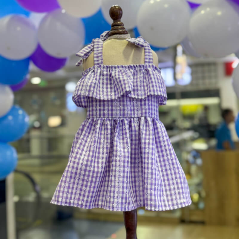 VESTIDO A CUADROS MORADO