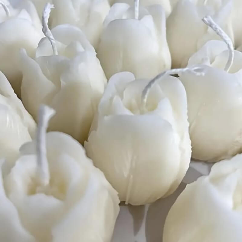 Molde de silicona con diseño Tulipanes para uso en Velas, Jabones, resina, chocolate, porcelana fría.