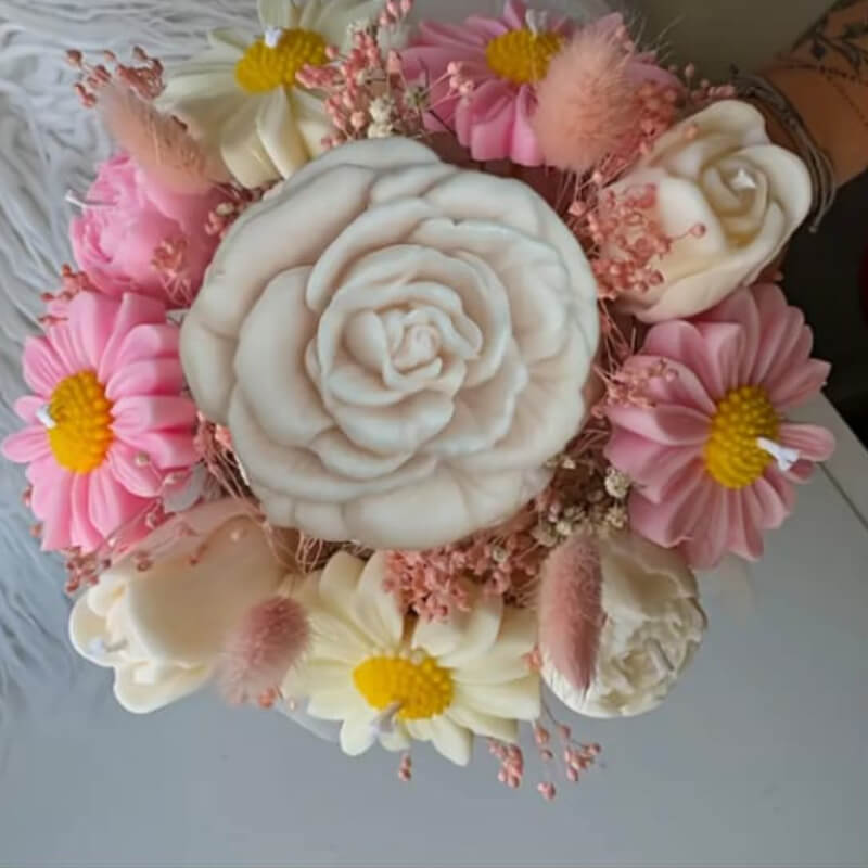Molde silicona Rosa XL para uso en velas, jabones, yeso, chocolate.