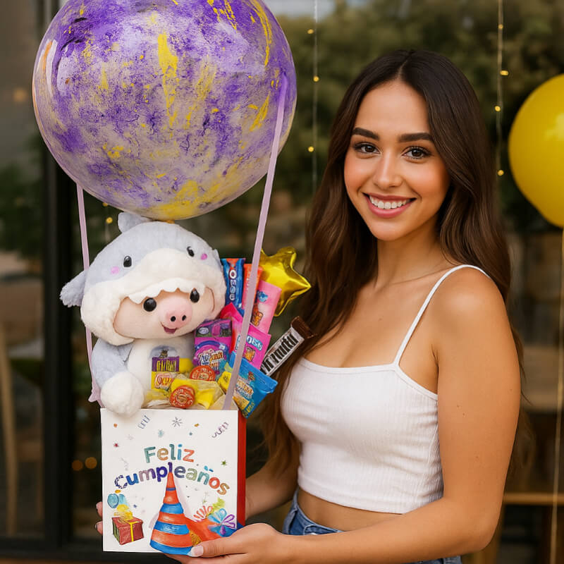 Globo Sorpresa: Feliz Cumpleaños con Peluche y Snacks en Ibarra