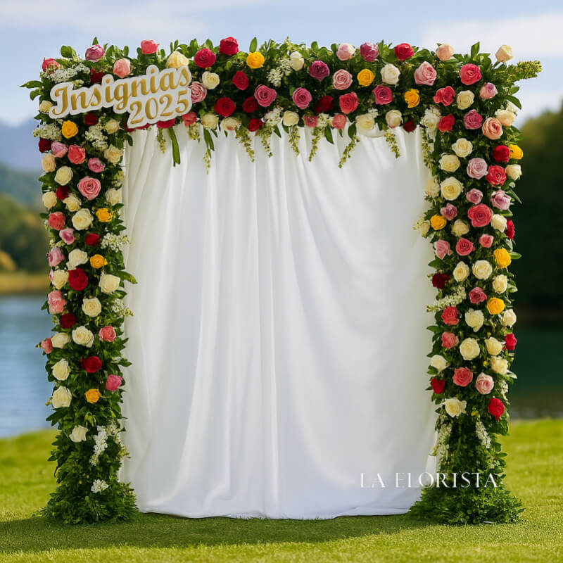 Arco Floral 'Insignias': Decoración para Eventos en Ibarra