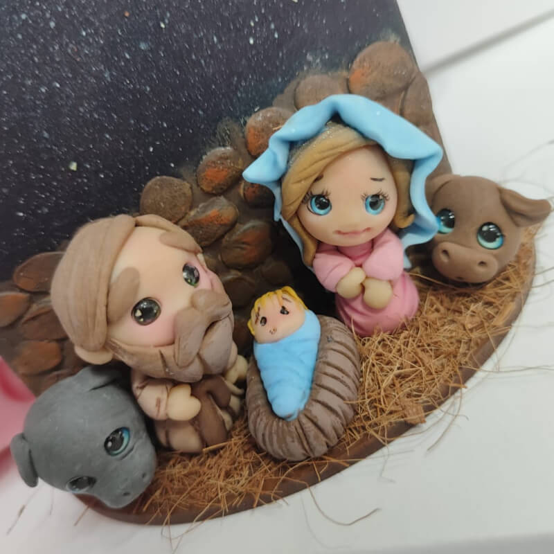 Combo moldes de silicona con diseño de Pesebres Navideños para uso en Porcelana Fría (precio unitario en la descripción)
