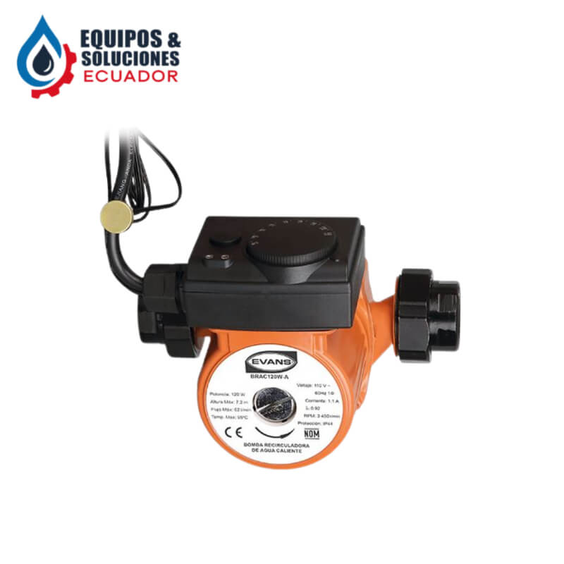 Bomba Recirculadora BRAC120W-A para Agua Caliente con Termostato | Equipos & Soluciones Ecuador