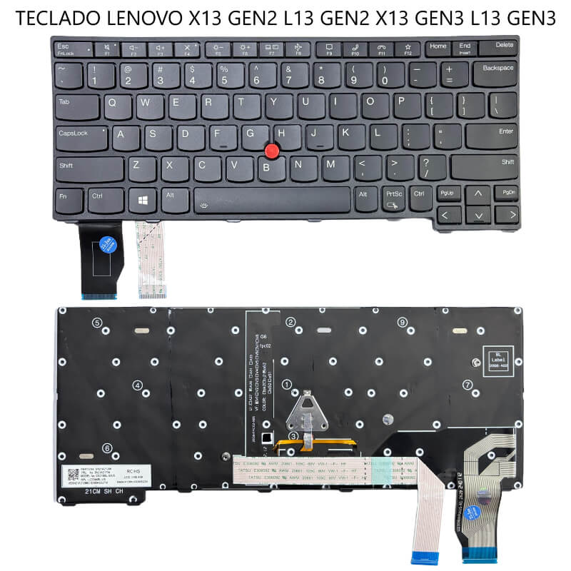 TECLADO LENOVO X13 GEN2 L13 GEN2 X13 GEN3 L13 GEN3 CON FRAME Y TORNILLOS