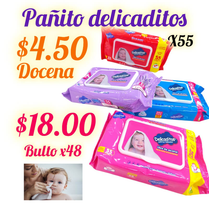 Pañitos Húmedos DELICADITOS X55